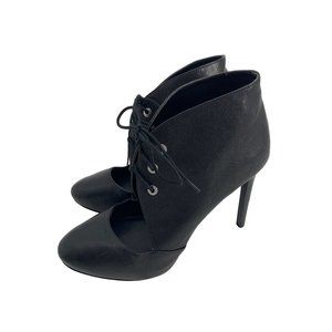 Nine West Black Leather Stiletto Open Top Lace up Size 8M